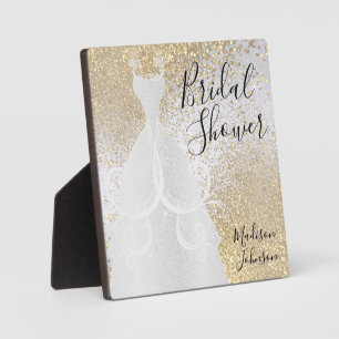 Schönes Brautparty - Weiß und Gold Fotoplatte