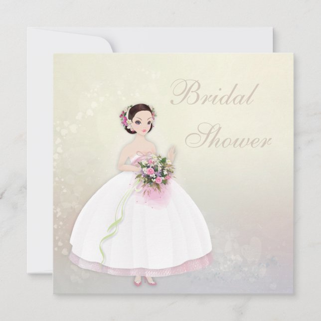 Schönes Bride Romantic Hearts Brautparty Einladung (Vorderseite)