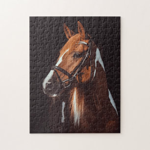 Schönes Brown Paint Horse Portrait Foto Puzzle