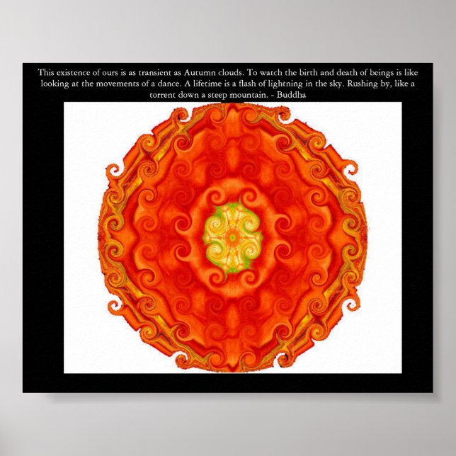 Schönes buddhistisches Zitat mit lebendiger Mandel Poster (Vorne)