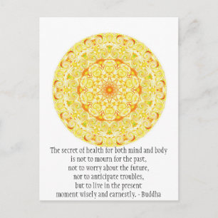 Schönes buddhistisches Zitat mit lebendiger Mandel Postkarte