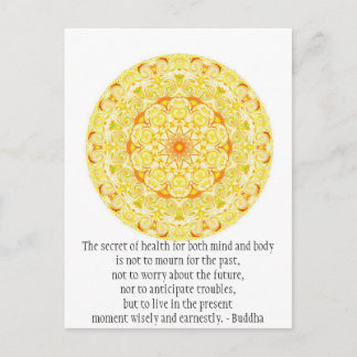 Schönes buddhistisches Zitat mit lebendiger Mandel Postkarte