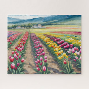 Schönes buntes Tulip-Feld Puzzle