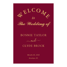 Schönes Burgundy Wedding Presentation Poster