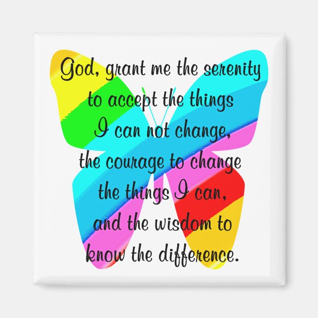 SCHÖNES BUTTERFLY SERENITY PRAYER DESIGN MAGNET (Vorne)
