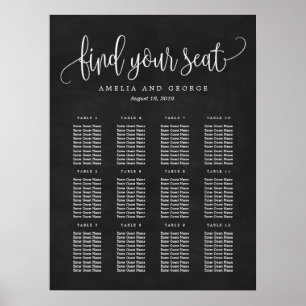 Schönes Calligrafy Seating Chart Poster