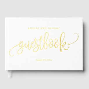 Schönes Calligraphy Editable Color Foil Gästebuch