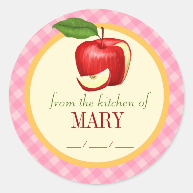 Schönes Canning Artistic Label Illustriert Runder Aufkleber (Vorderseite)