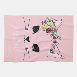 Schönes Cat Face Meow Pink Niedlich Kitten Funny C Geschirrtuch
