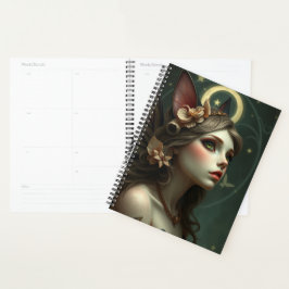 Schönes Cat Fairy-Portrait Planer