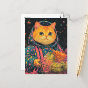 Schönes Cat Lebensmittelgeschäft in Polka Dot Jack Postkarte
