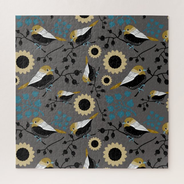 Schönes Chickadee Songbird Pattern Puzzle (Vertikal)