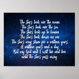 Schönes Christliches Gebet Stars Night Sky Gedicht Poster