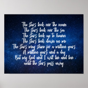 Schönes Christliches Gebet Stars Night Sky Gedicht Poster
