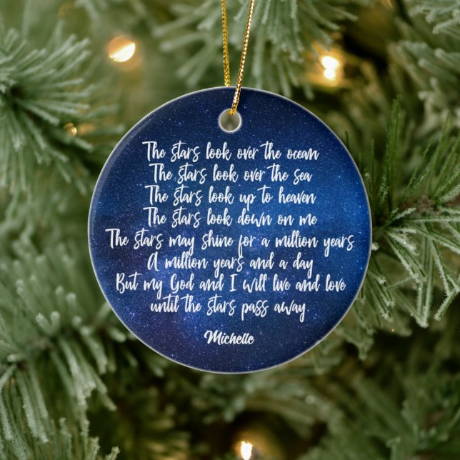 Schönes Christliches Gebet Sterne Gedicht Personal Keramik Ornament (Baum)