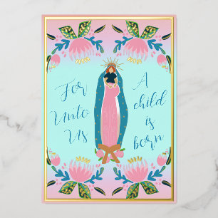 Schönes Christliches Weihnachtskind Jesus Folien Feiertagskarte