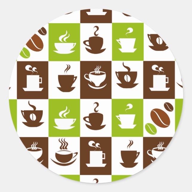 Schönes Coffee Espresso Design Runder Aufkleber (Vorderseite)