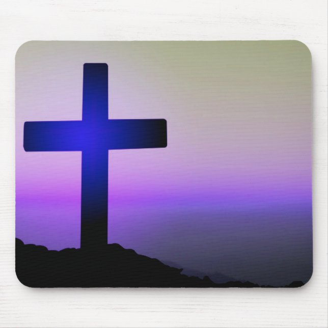 Schönes Cross Lila Sky Mousepad (Vorne)