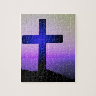 Schönes Cross Lila Sky Puzzle