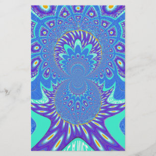 Schönes cyan-blaues Kaleidoskop-Vektordesign Briefpapier