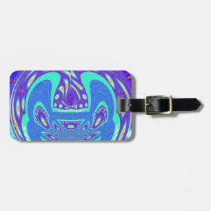 Schönes cyan-blaues Kaleidoskop-Vektordesign Gepäckanhänger