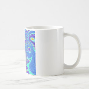 Schönes cyan-blaues Kaleidoskop-Vektordesign Kaffeetasse