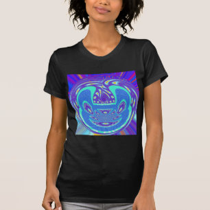 Schönes cyan-blaues Kaleidoskop-Vektordesign T-Shirt