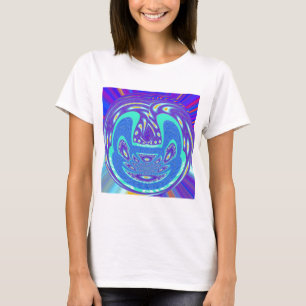 Schönes cyan-blaues Kaleidoskop-Vektordesign T-Shirt