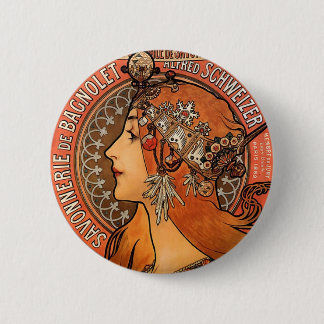 Schönes Damenprofil - Mucha Button