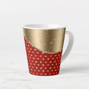 Schönes Deep Red Floral Muster mit Gold Ribbon Milchtasse