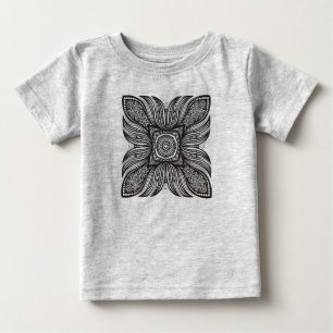 Schönes Dekor-Quadrat-Gekritzel Baby T-shirt
