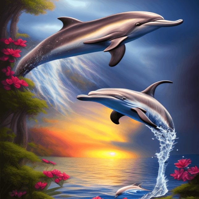 Schönes Delfin-Duo im Paradies Poster (Von Creator hochgeladen)