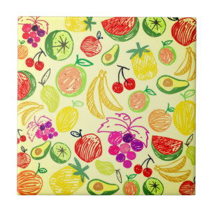Schönes Design Aquarell Süd Frucht Fliese