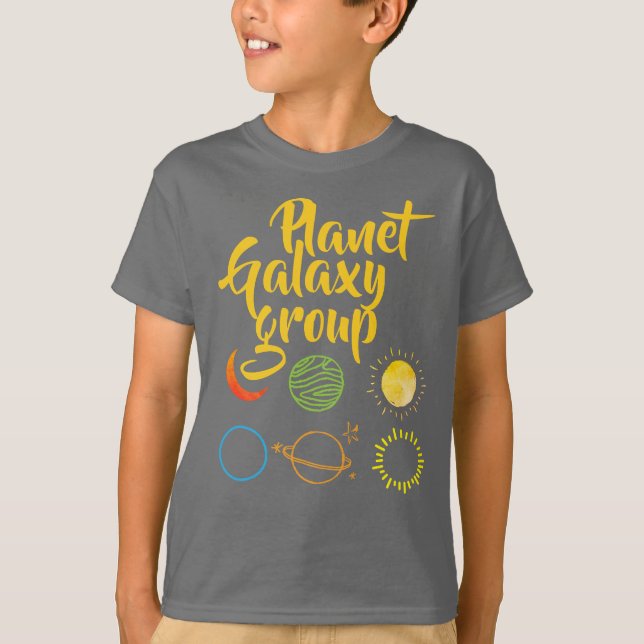 Schönes Design der Kombination von Planet Galaxy T-Shirt (Vorderseite)