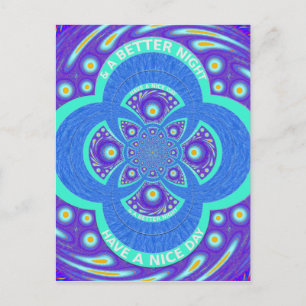 Schönes Design für Afrikanisches Blue Mandala Flor Postkarte