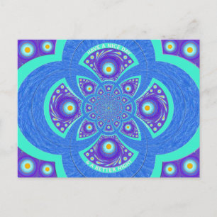 Schönes Design für Afrikanisches Blue Mandala Flor Postkarte