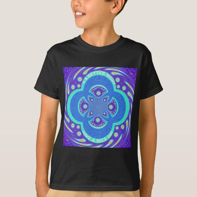 Schönes Design für Afrikanisches Blue Mandala Flor T-Shirt (Vorderseite)