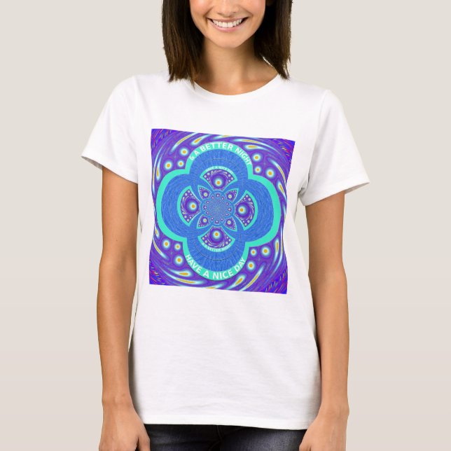 Schönes Design für Afrikanisches Blue Mandala Flor T-Shirt (Vorderseite)