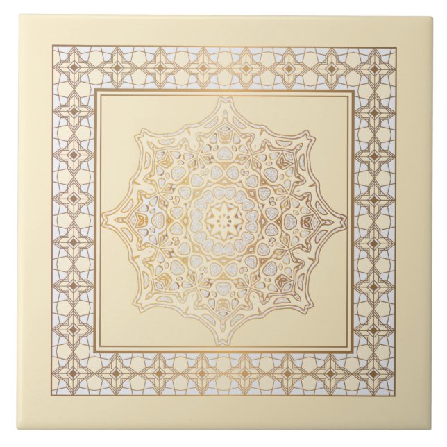 Schönes Design für mandalische Schriftrollen Fliese (Vorderseite)