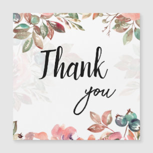 schönes Design mit Blume Danke Magnetkarte