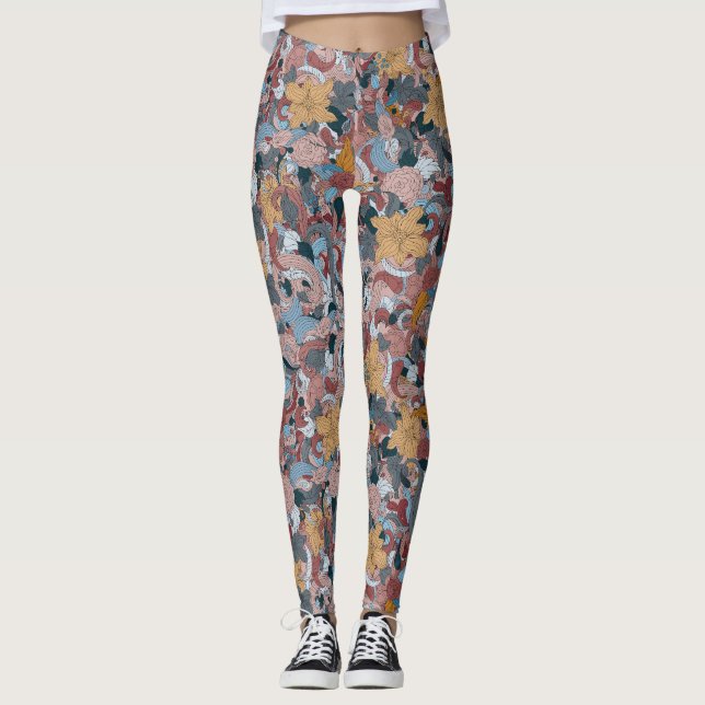 Schönes Design orientalischer Flora Leggings (Vorderseite)