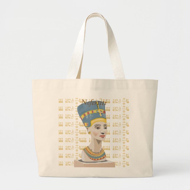 Schönes Design von Nefertiti und gekachelter Carto Jumbo Stoffbeutel (Vorne)