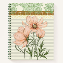 Schönes Detail Wasserfarbe Blumenstrauß und Streif Notizbuch