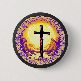 Schönes detailliertes Christliches Kreuz Button