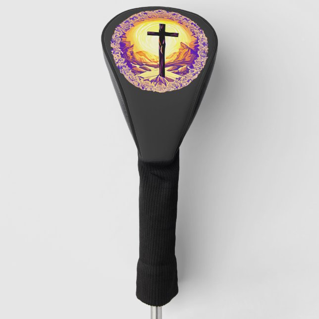 Schönes detailliertes Christliches Kreuz Golf Headcover (Vorderseite)