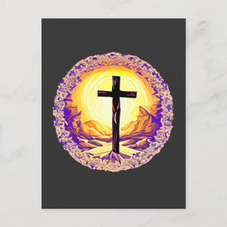 Schönes detailliertes Christliches Kreuz Postkarte
