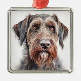 SCHÖNES DEUTSCHES DRAHTHAAR POINTER DOG ORNAMENT AUS METALL