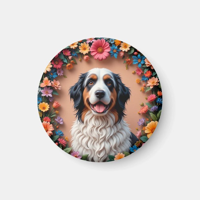 Schönes Dog Portrait Magnet (Vorne)