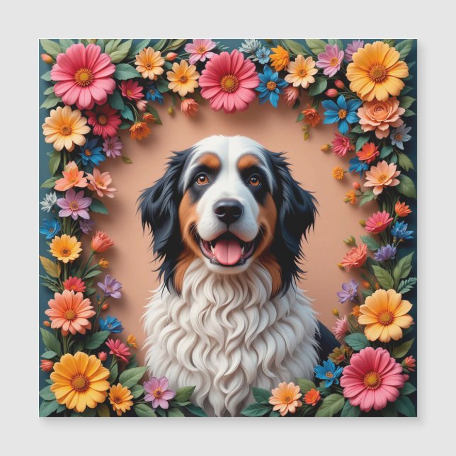 Schönes Dog Portrait Magnetkarte (Vorderseite)