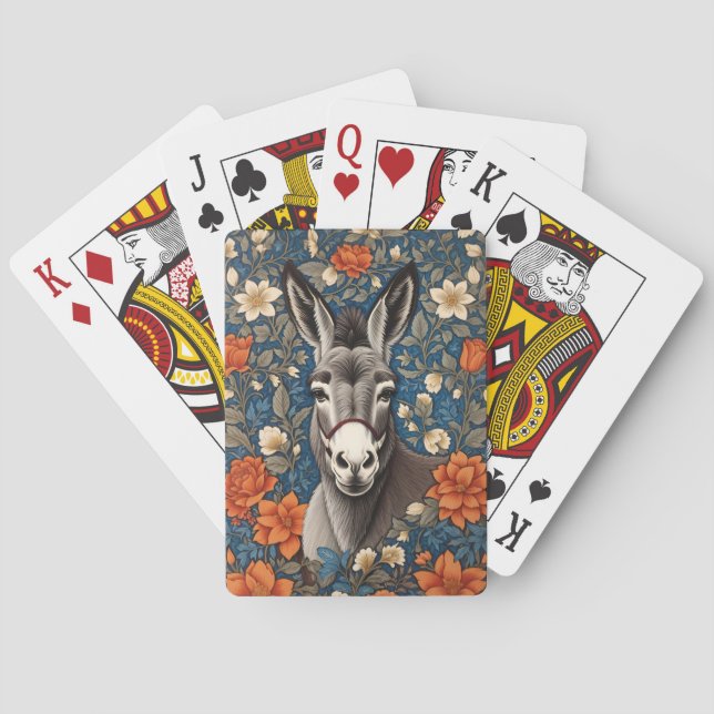 Schönes Donkey-Gesicht Elegante Spielkarten (Rückseite)